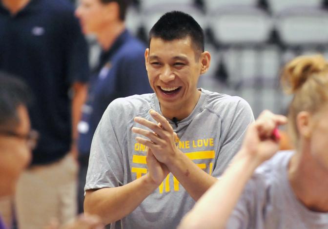 Lin ha partecipato a un evento con i ragazzi degli Special Olympics. Afp